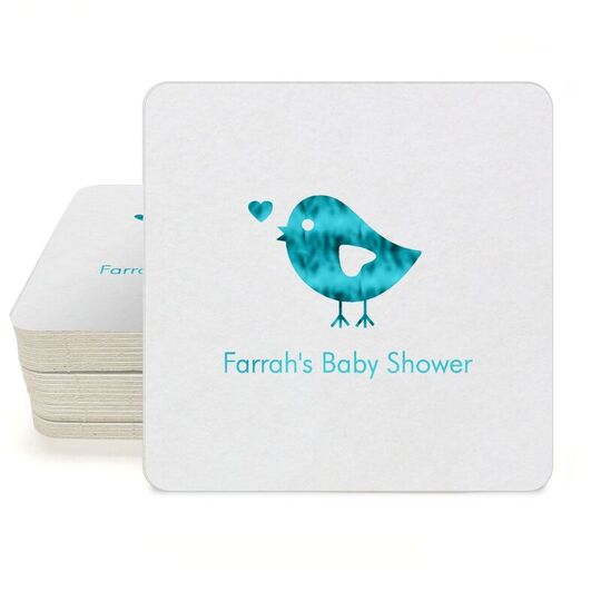 Baby Bird Square Coasters