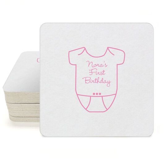 Baby Onesie Square Coasters