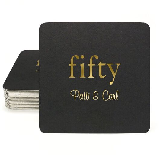 Big Number Fifty Square Coasters