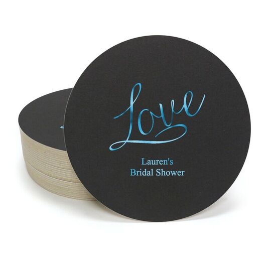 Expressive Script Love Round Coasters