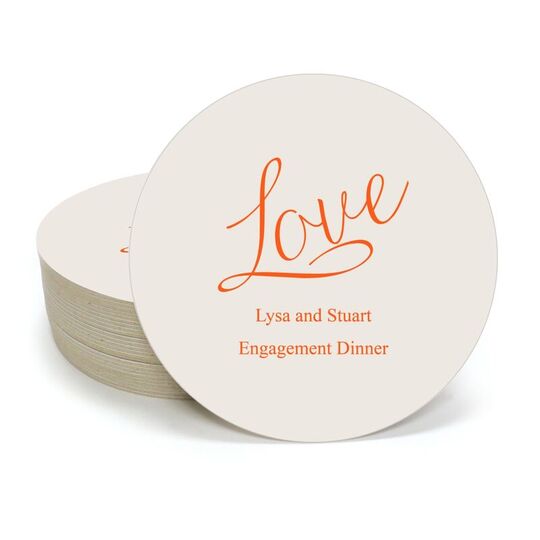 Expressive Script Love Round Coasters