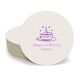 Modern Birthday Cake Round Coasters Image 1 of 2