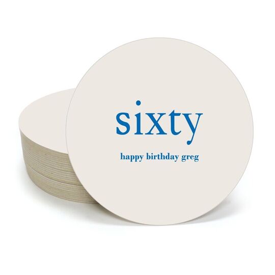 Big Number Sixty Round Coasters