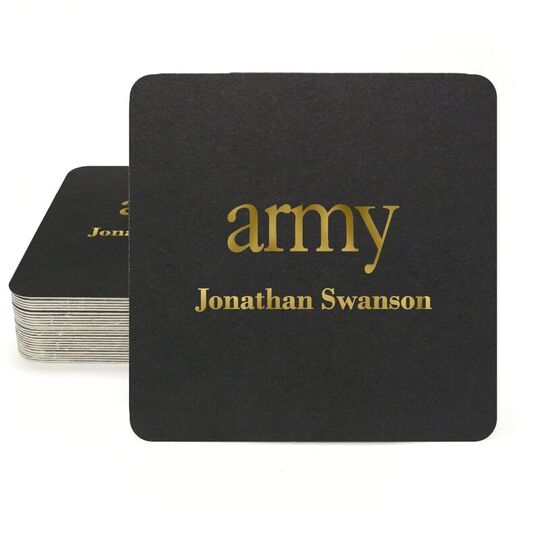 Big Word Army Square Coasters