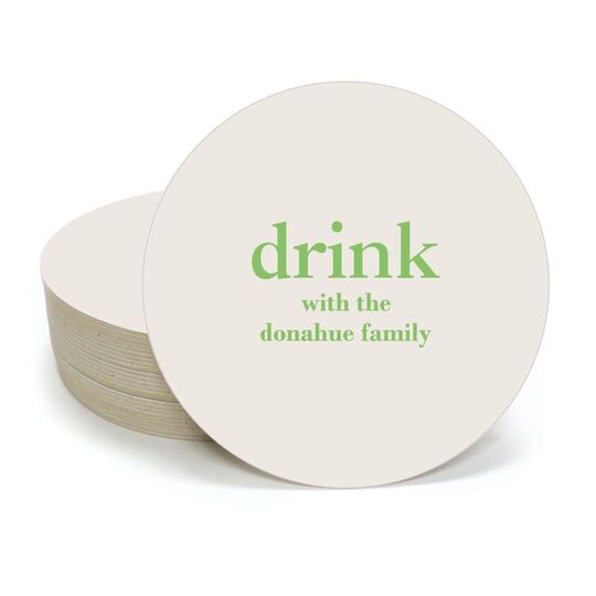 Big Word Drink Round Coasters