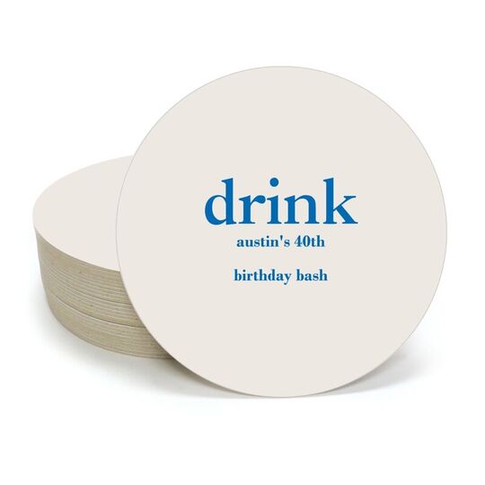 Big Word Drink Round Coasters