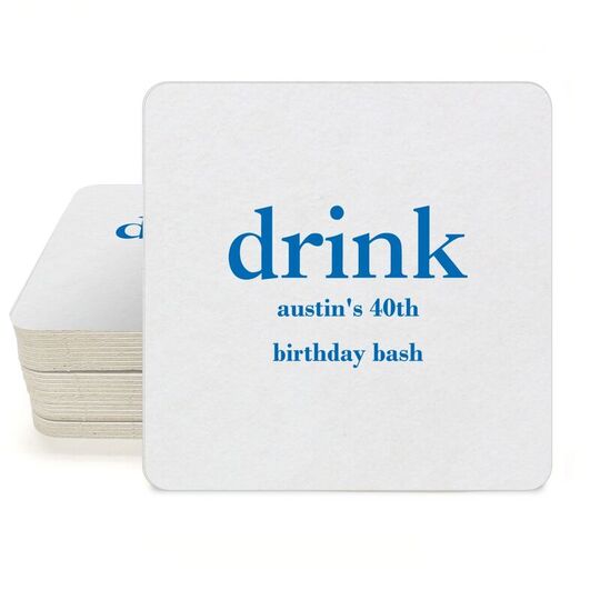 Big Word Drink Square Coasters