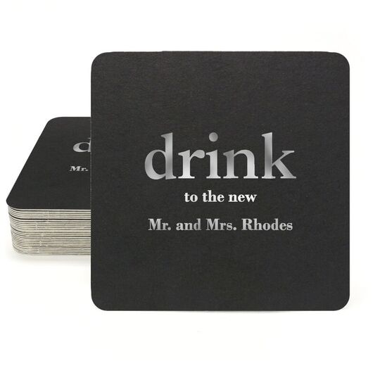 Big Word Drink Square Coasters