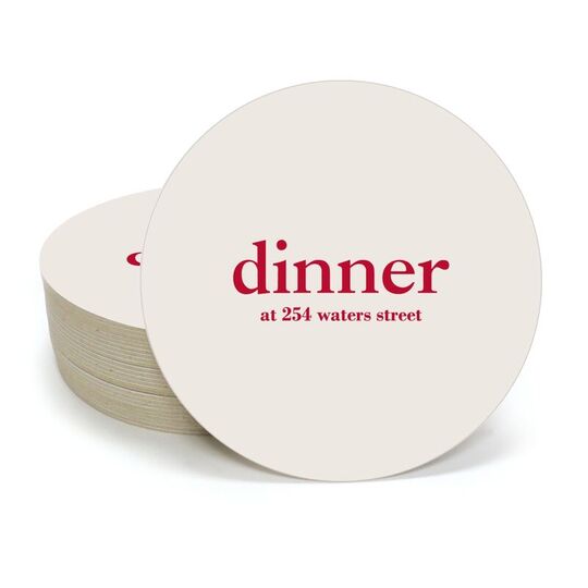 Big Word Dinner Round Coasters