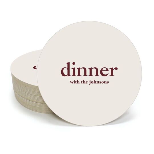 Big Word Dinner Round Coasters