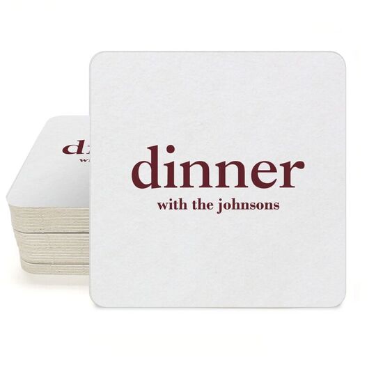 Big Word Dinner Square Coasters