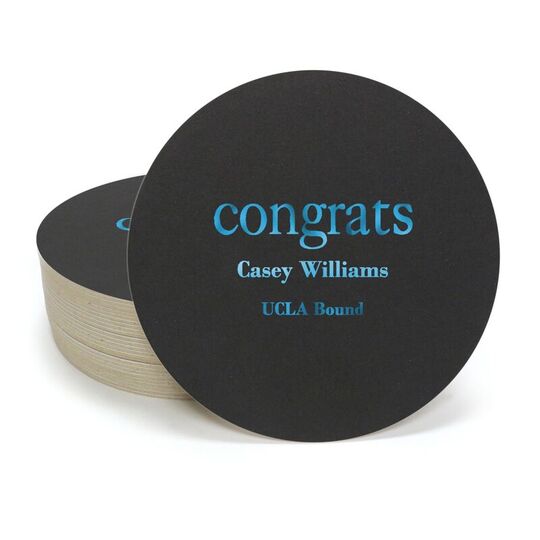 Big Word Congrats Round Coasters