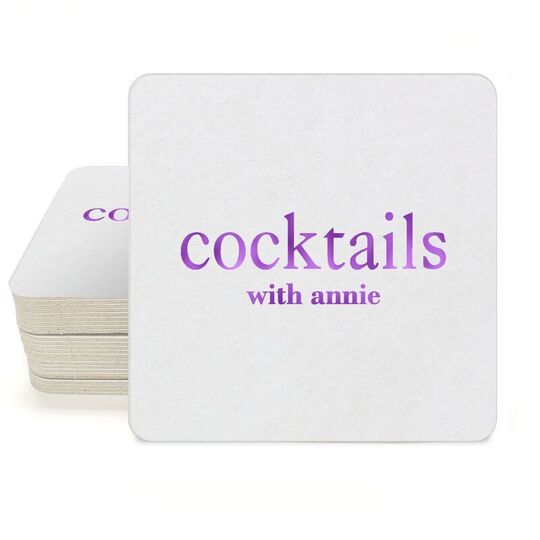 Big Word Cocktails Square Coasters