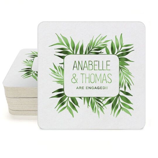 Palm Leaves Square Coasters