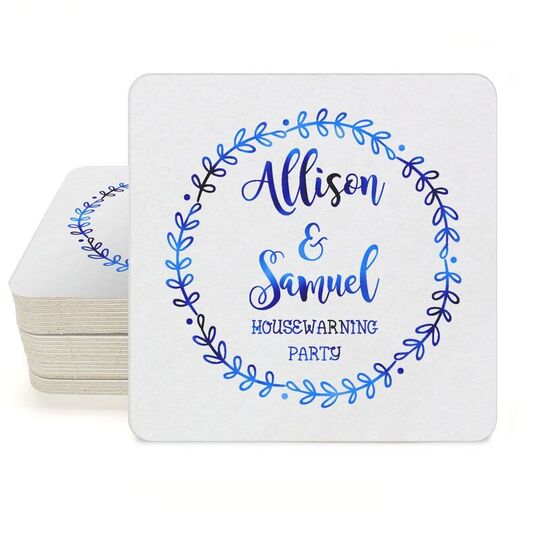 Sweet Wreath Square Coasters