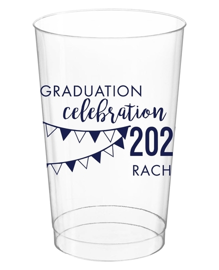 Celebration Pennants Graduation Clear Plastic Cups