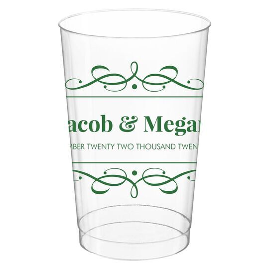 Modern Flourish Framed Clear Plastic Cups
