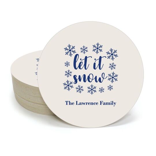 Let It Snow Round Coasters