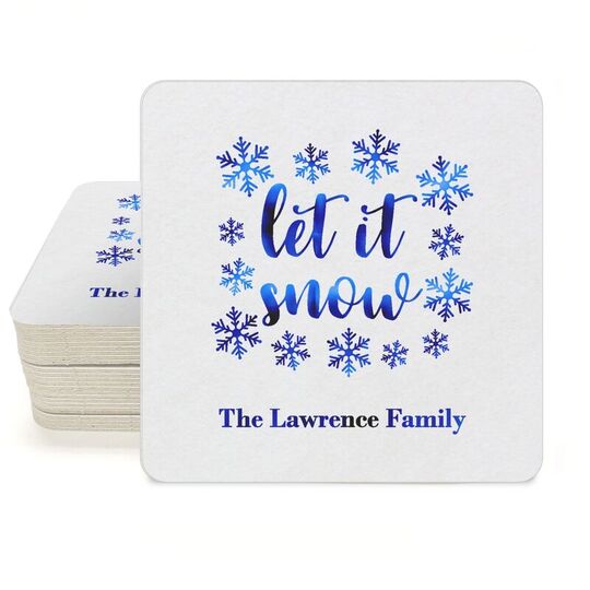 Let It Snow Square Coasters