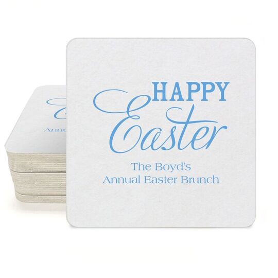 Happy Easter Square Coasters