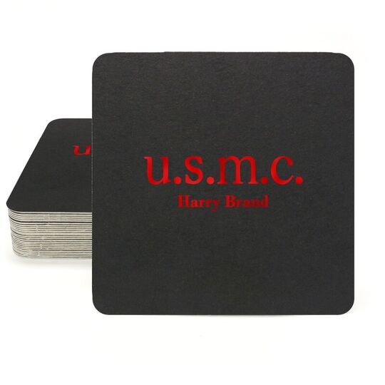 Big Word U.S.M.C. Square Coasters