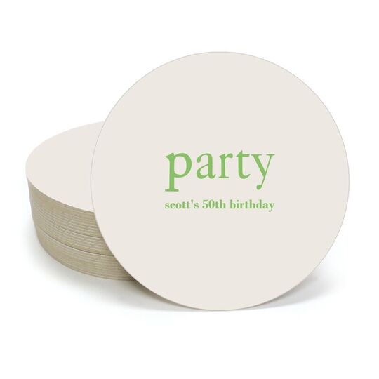 Big Word Party Round Coasters