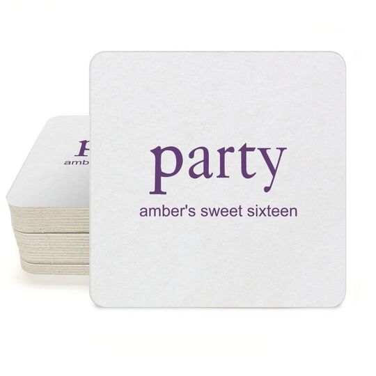Big Word Party Square Coasters