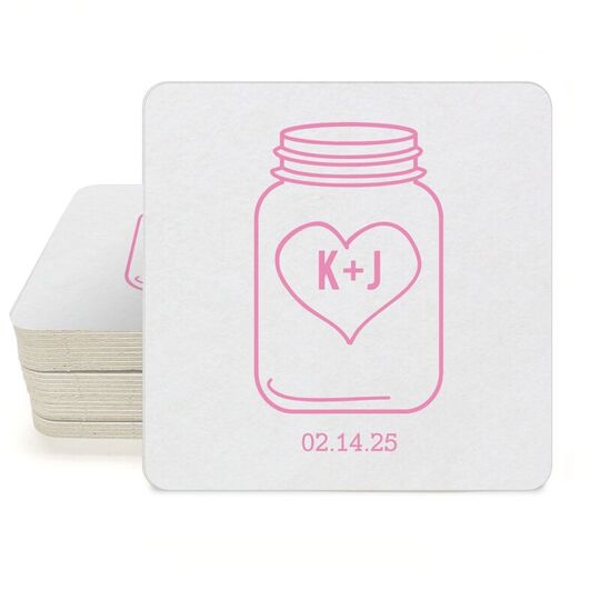 Mason Jar Square Coasters