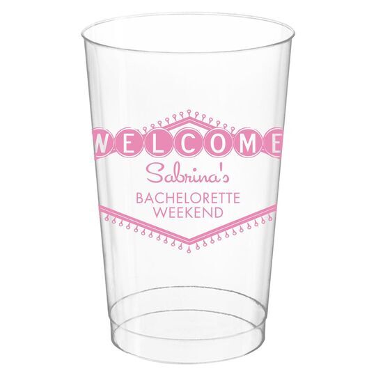 Welcome Marquee Clear Plastic Cups