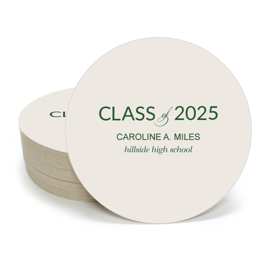 Bold Class of Graduation Round Coasters