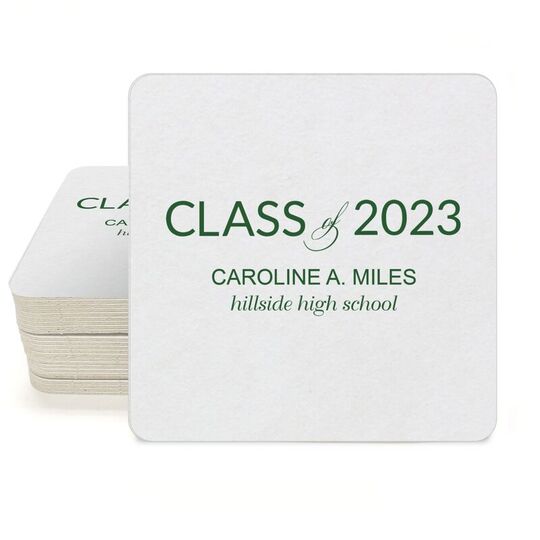 Bold Class of Graduation Square Coasters