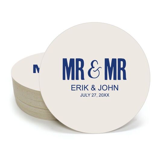 Bold Mr & Mr Round Coasters