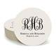 Fancy Script Monogram with Text Round Coasters Image 1 of 2