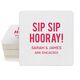 Bold Sip Sip Hooray Square Coasters Image 4 of 4