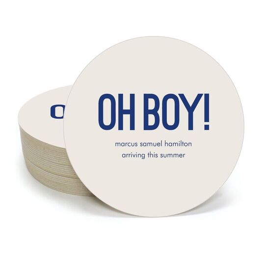 Bold Oh Boy Round Coasters