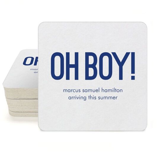 Bold Oh Boy Square Coasters