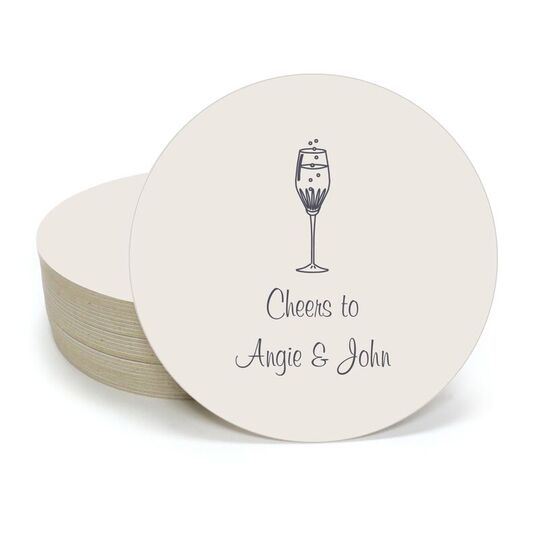 Bubbly Champagne Round Coasters