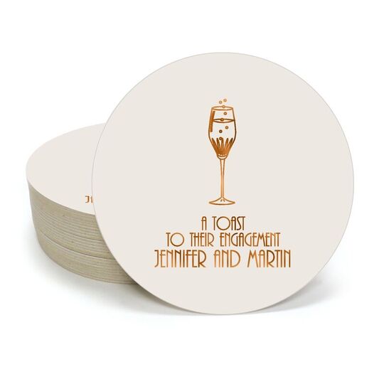Bubbly Champagne Round Coasters