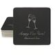 Champagne Crystal Toast Square Coasters Image 1 of 3