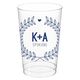 Laurel Wreath with Heart and Initials Clear Plastic Cups Image 2 of 3