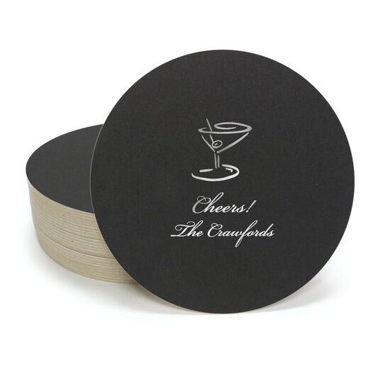 Classic Martini Round Coasters