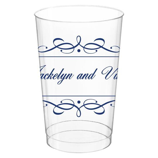 Royal Flourish Framed Names Clear Plastic Cups