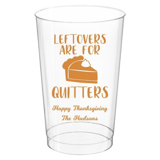 Thanksgiving Leftovers Clear Plastic Cups