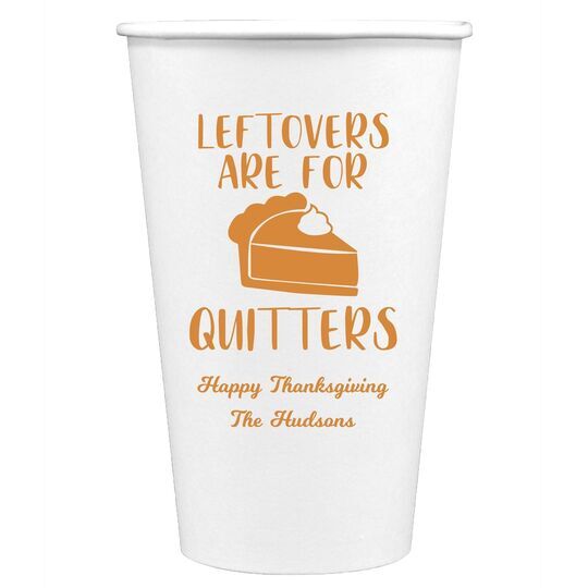 Thanksgiving Leftovers Paper Coffee Cups