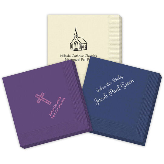 Purple Paper Dinner Napkin, Choice 2-Ply Customizable, 15 x 17 - 1000/Case