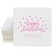 Confetti Dots Happy Birthday Square Coasters Image 1 of 4
