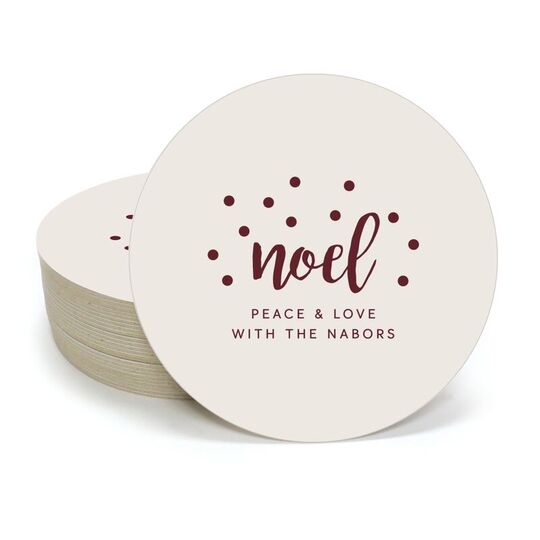 Confetti Dots Noel Round Coasters