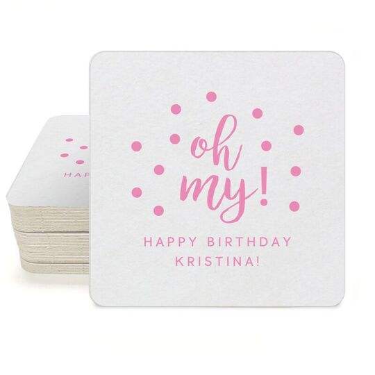 Confetti Dots Oh My Square Coasters