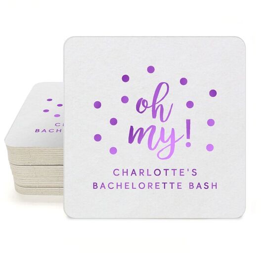 Confetti Dots Oh My Square Coasters