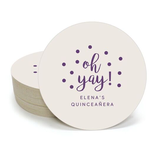 Confetti Dots Oh Yay! Round Coasters